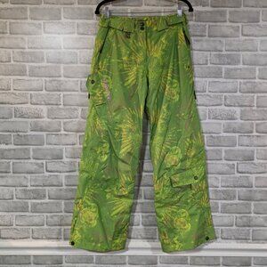 Vintage Salomon Snowpants Gorpcore Womens Sm Green Pink Embroidered Ski Board